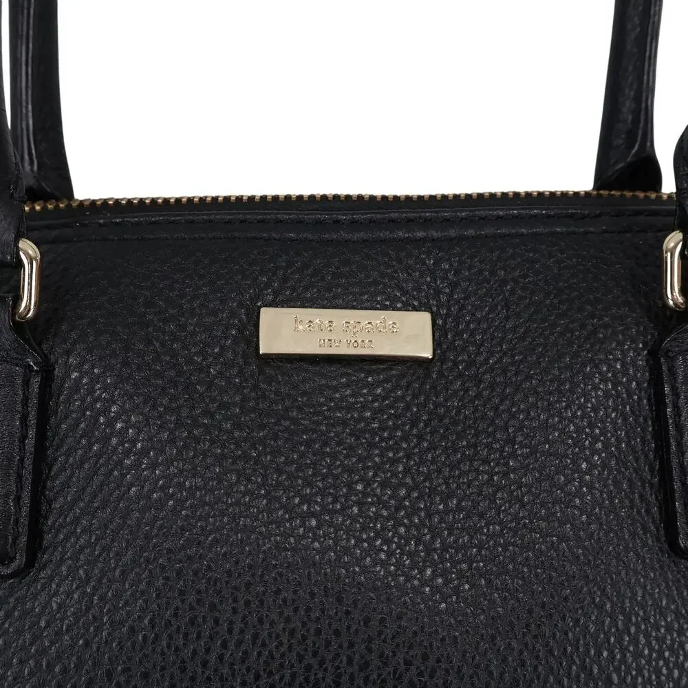 Kate Spade Ollie Magnolia Park Two Tone Leather Black Cream Handbag Satchel